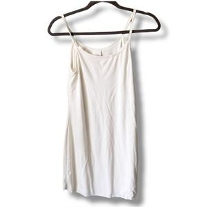 Vintage Cream strappy long camisole cami shell tank top workout shirt Small